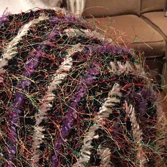 Multicolor Eyelash yarn knitted jacket - Picture 3 of 5